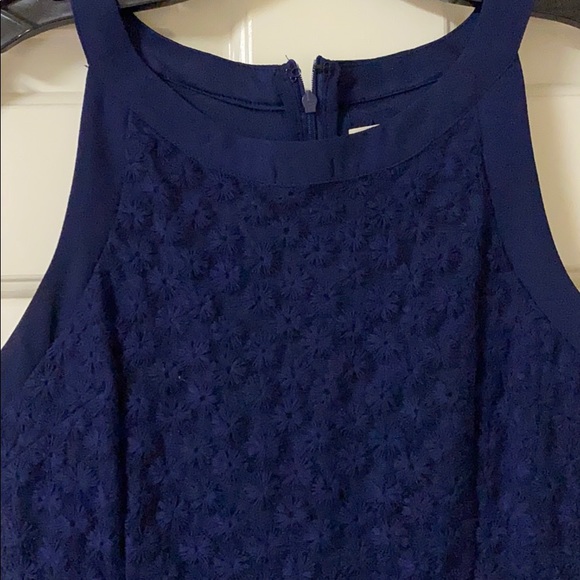 Miami Navy blue chiffon and lace dress - Picture 3 of 8